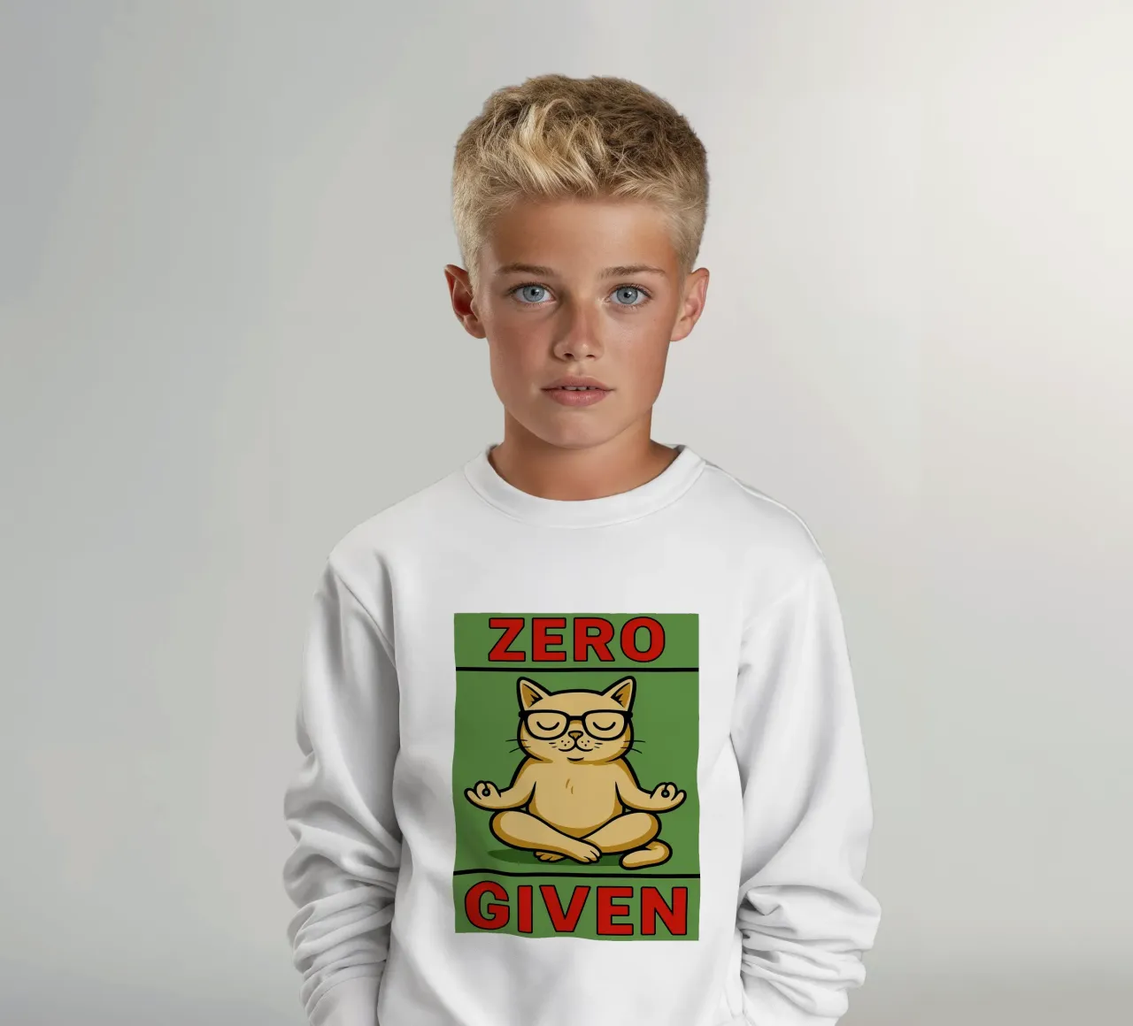 zero dato gatto divertente felpa bambino da Toolee