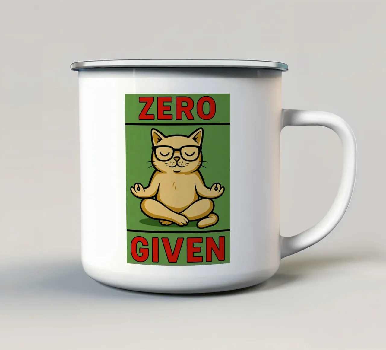 zero dato gatto divertente tazza in smalto da Toolee