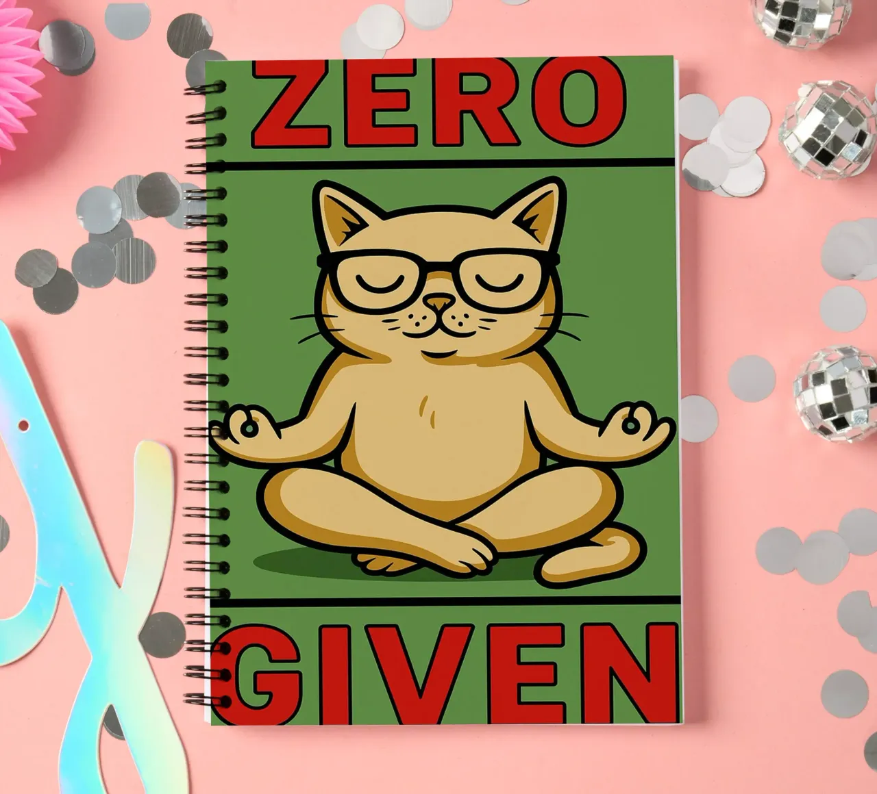 Null gegebene lustige Katze Ringbuch von Toolee