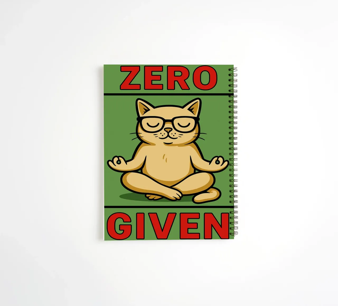 zero given funny cat spiral notebook by Toolee