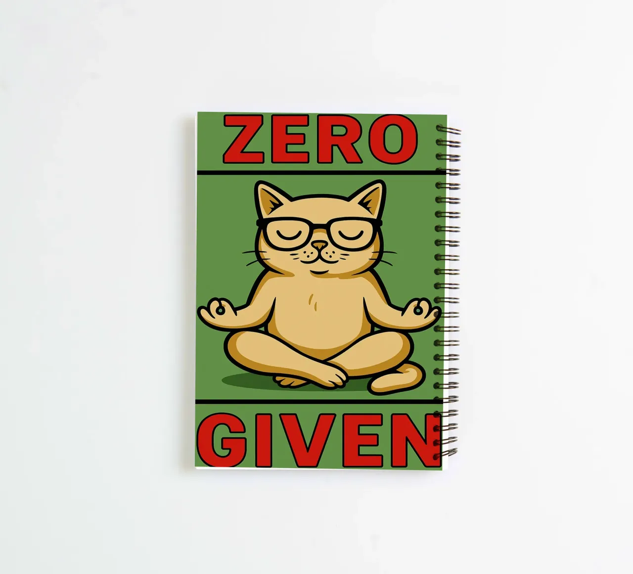 zero given funny cat spiral notebook by Toolee