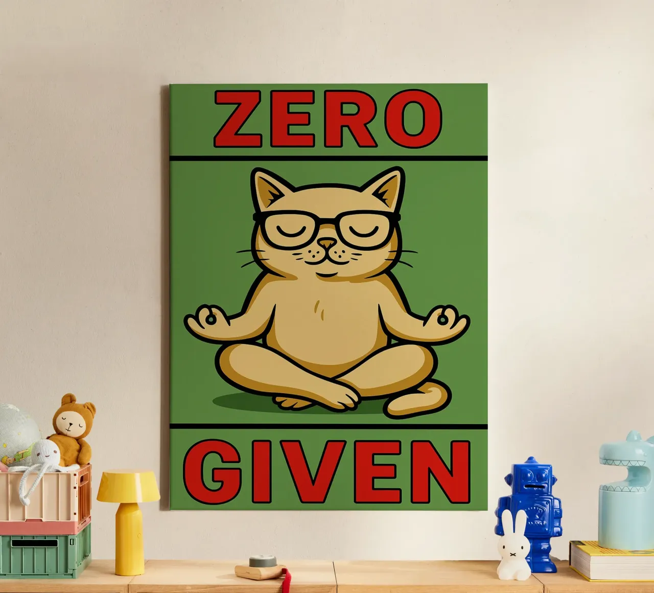 zero given funny cat canvas by Toolee