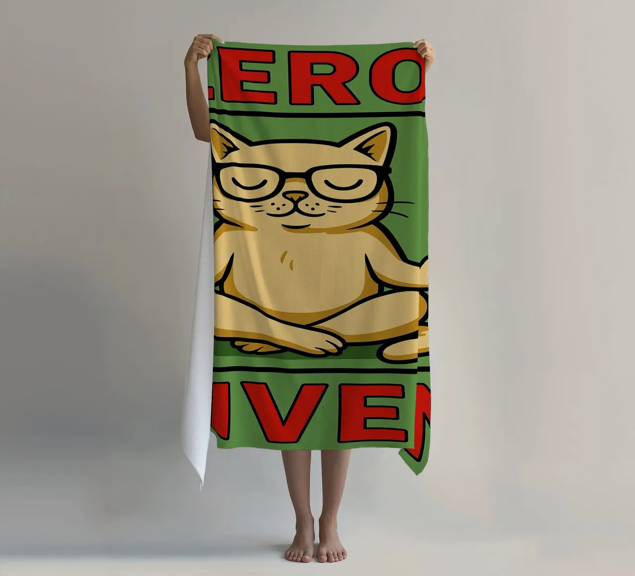 zero given funny cat beach towel by Toolee