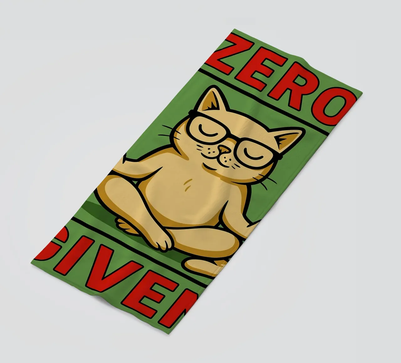 zero given funny cat beach towel by Toolee