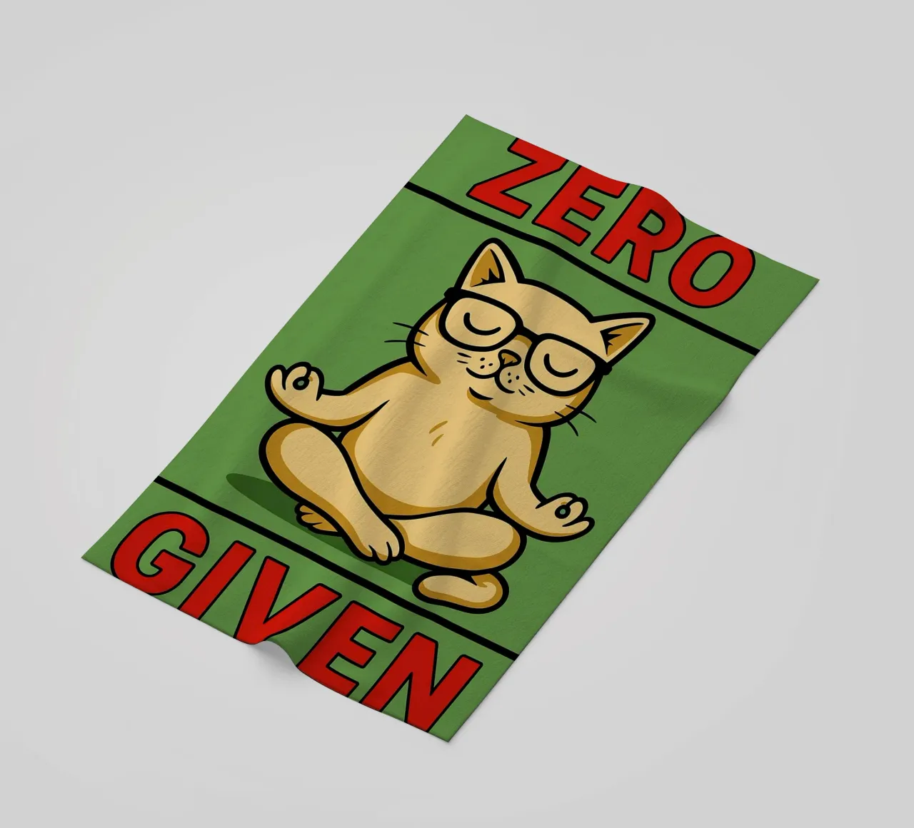 zero given funny cat beach towel by Toolee