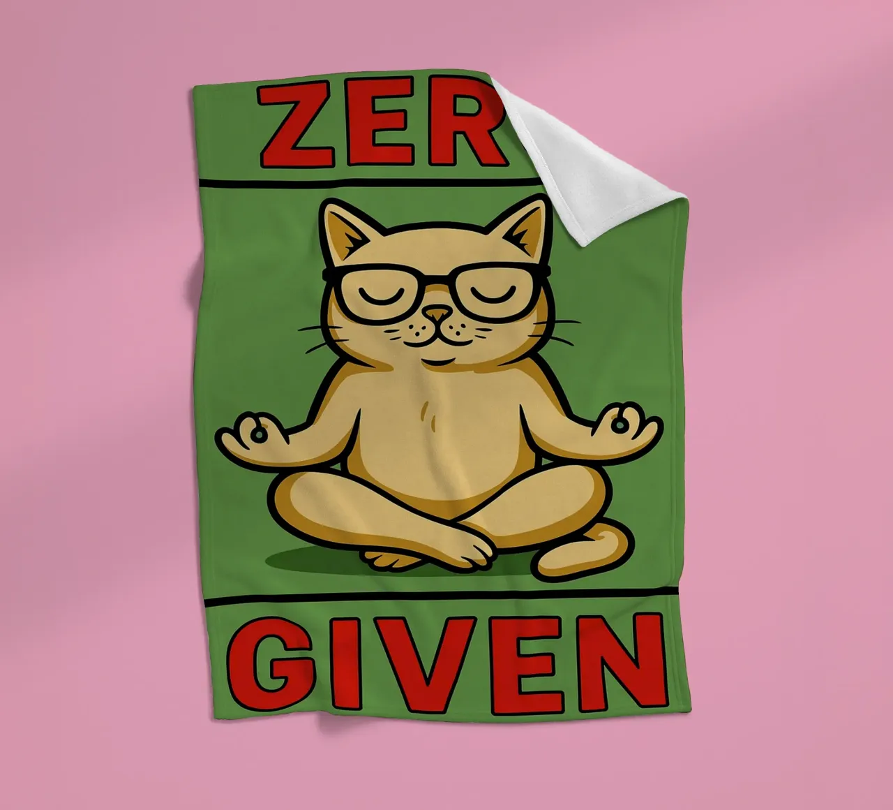 zero given funny cat fleece blanket by Toolee