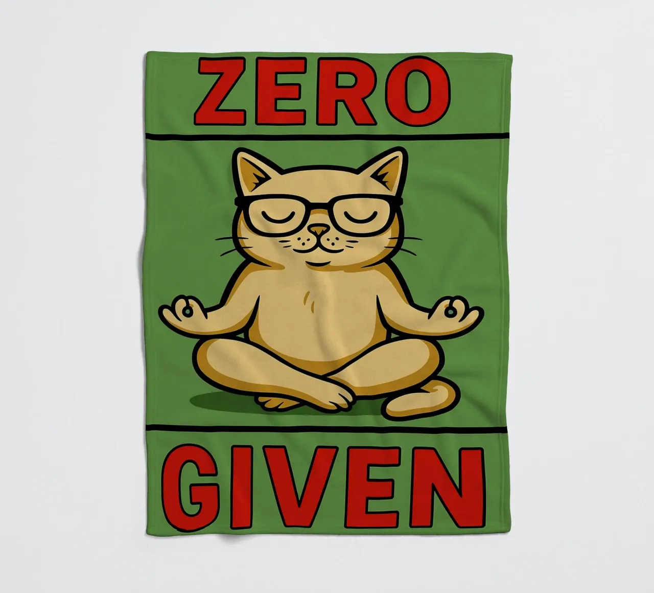 zero given funny cat fleece blanket by Toolee