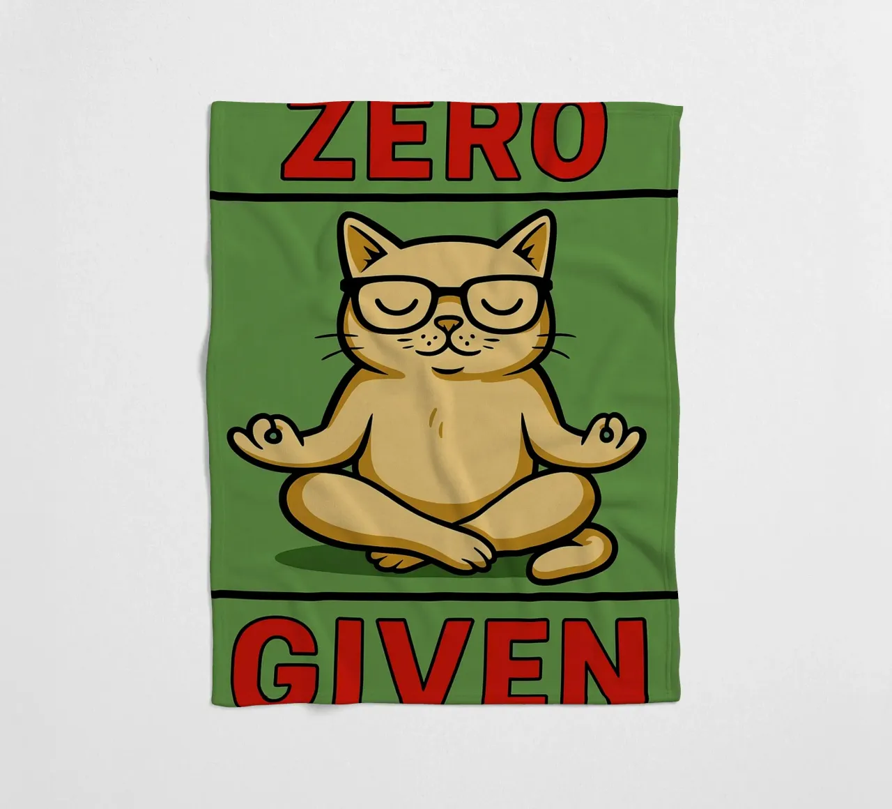zero given funny cat fleece blanket by Toolee