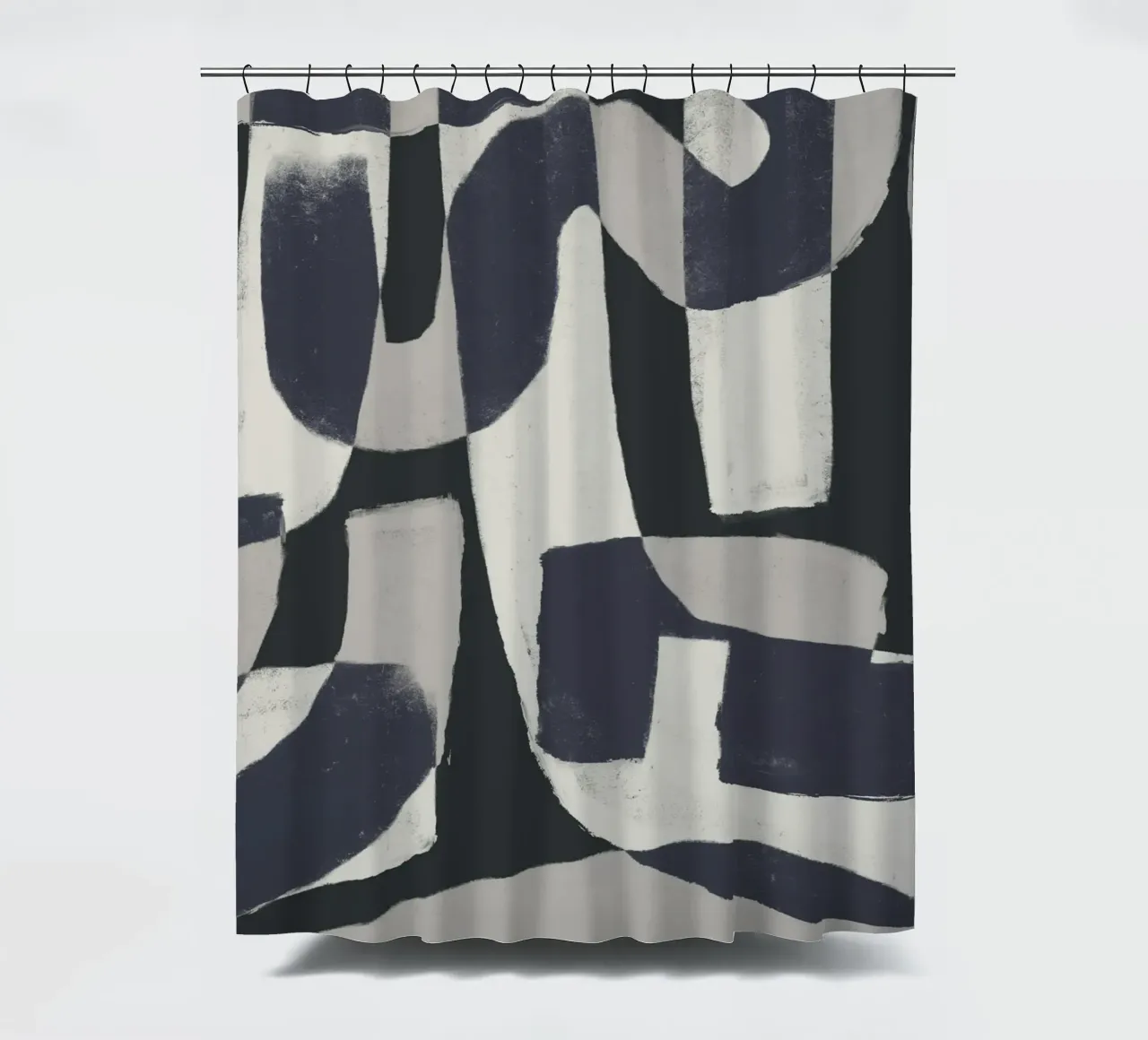 Forme astratte monocromatiche tenda da doccia da Life of Pie