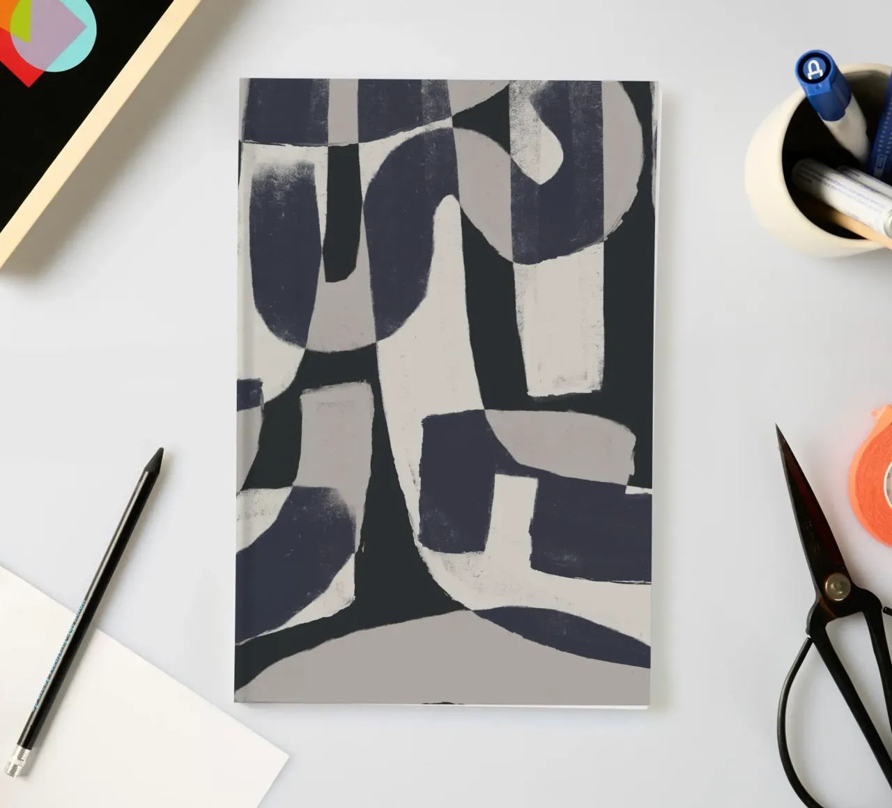 Monochrome Abstract Forms notebook by Life of Pie