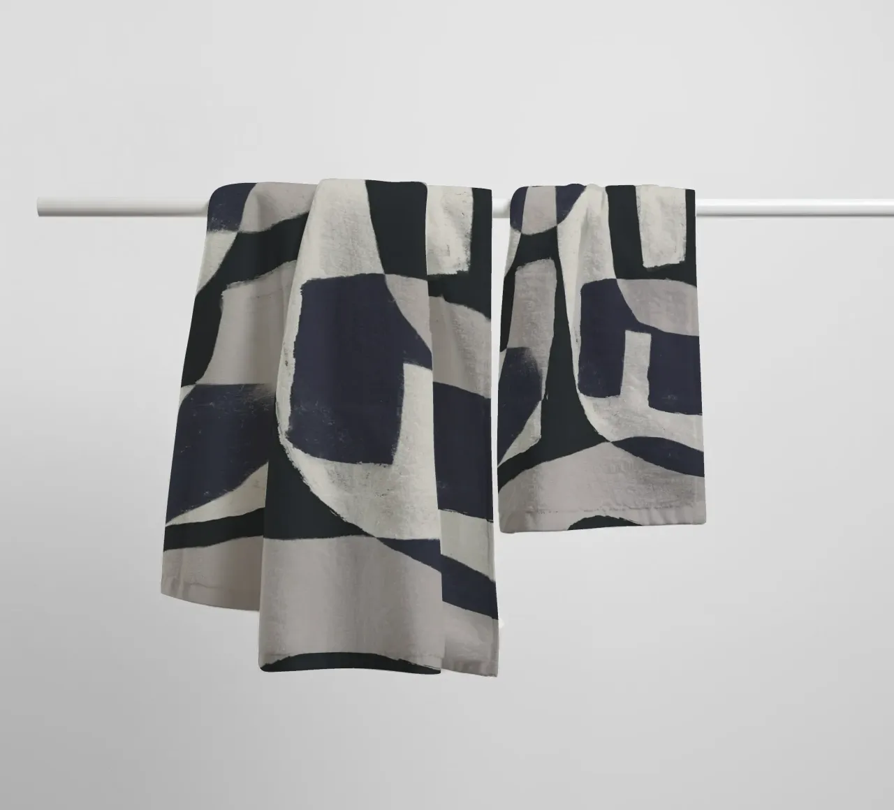 Forme astratte monocromatiche asciugamano da bagno da Life of Pie