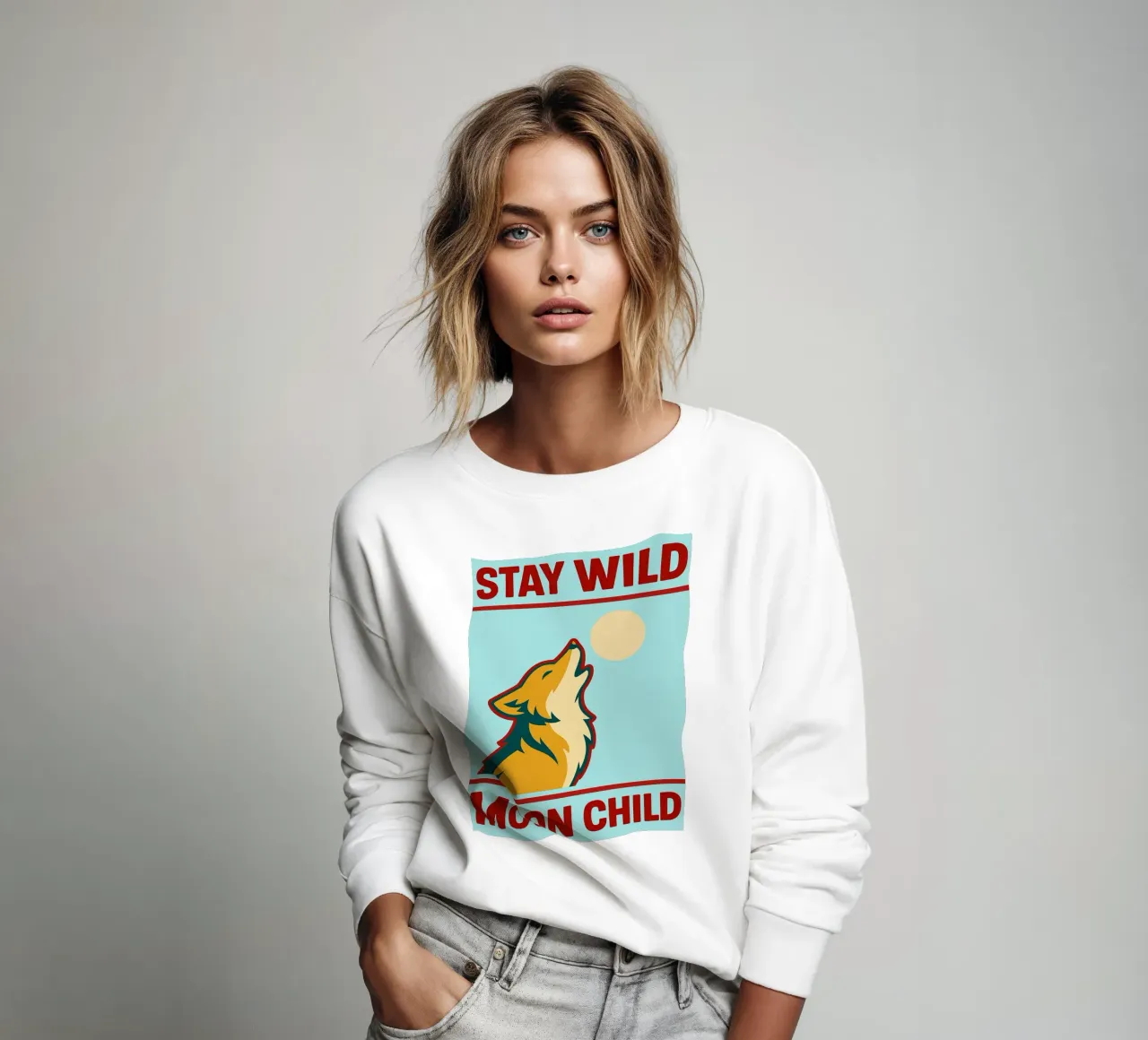 stay wild moon child funny wolf felpa da Toolee