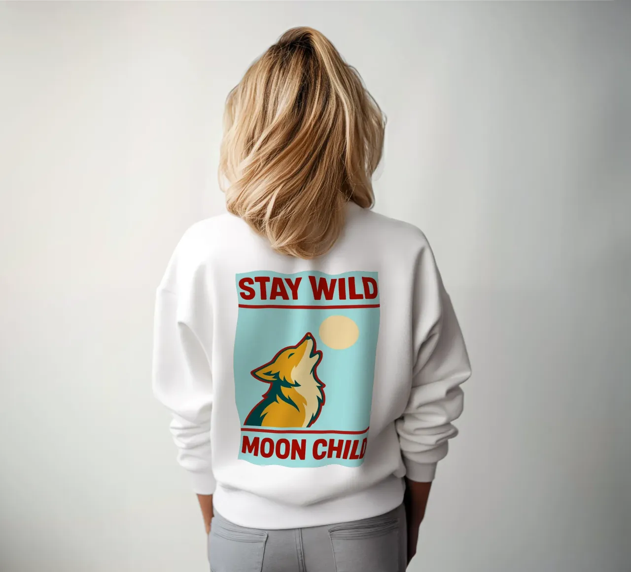 stay wild moon child funny wolf felpa da Toolee