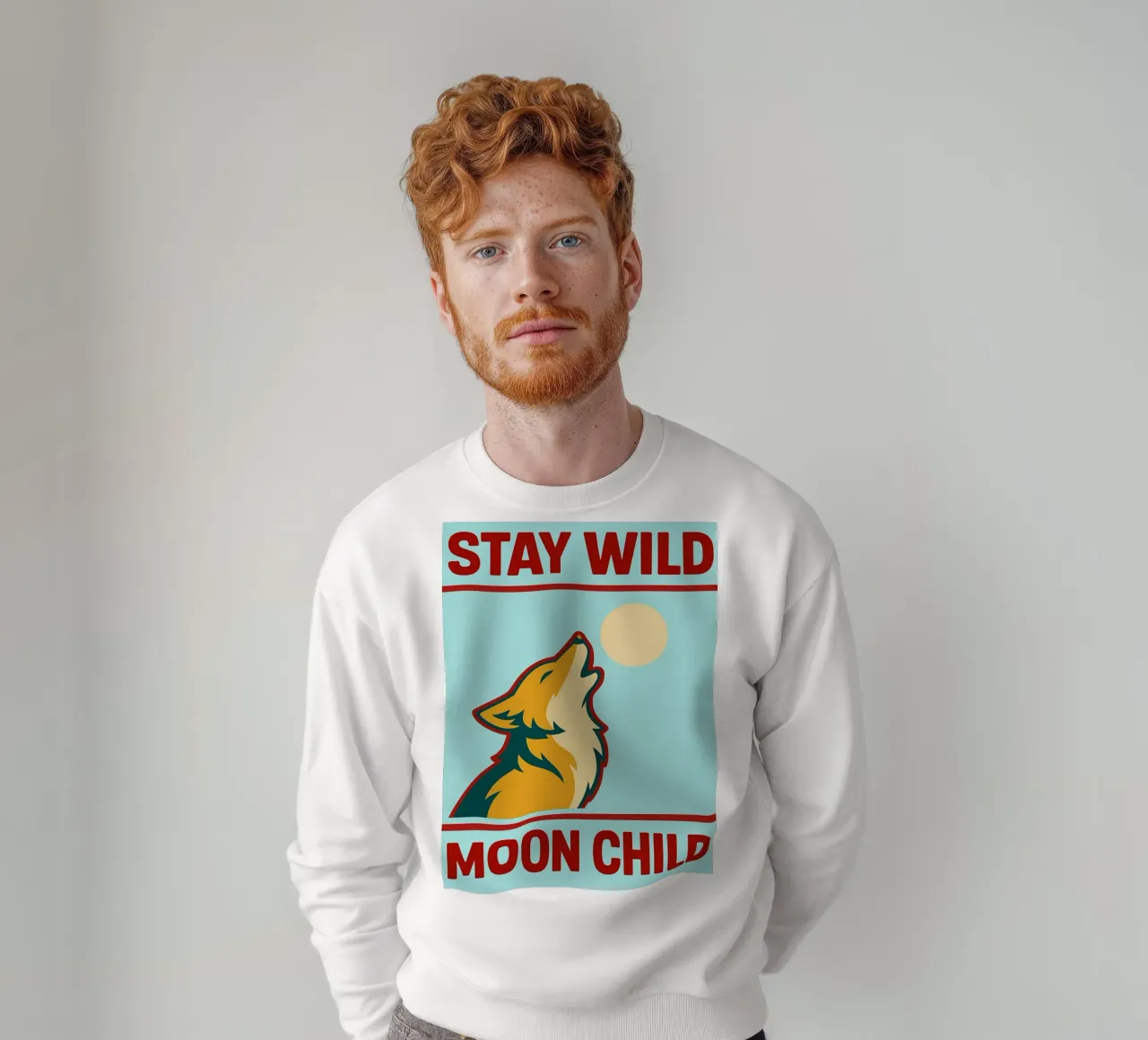 stay wild moon child funny wolf felpa da Toolee