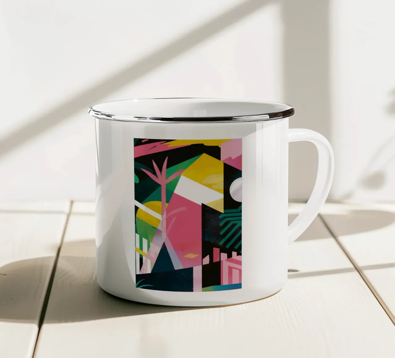 Scontro geometrico tropicale tazza in smalto da Sun Riser