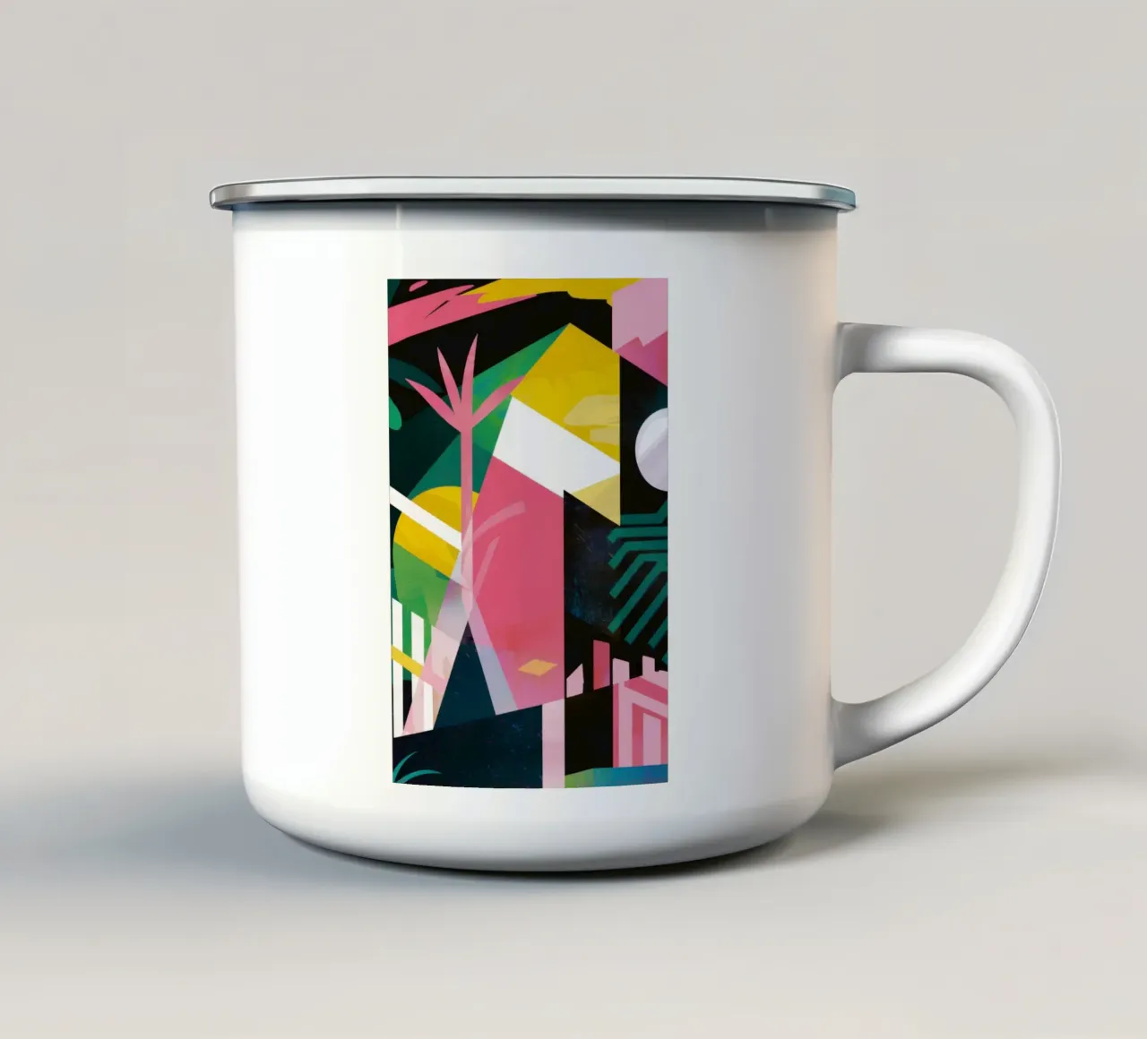 Scontro geometrico tropicale tazza in smalto da Sun Riser