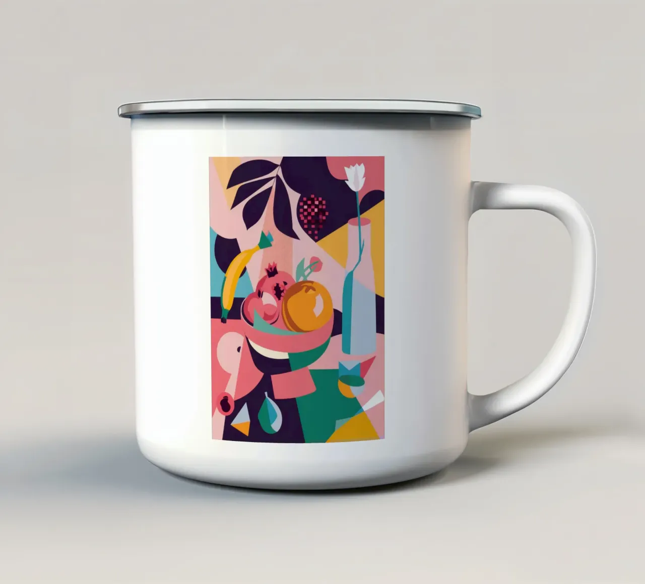 Forme astratte di frutta tazza in smalto da Sun Riser