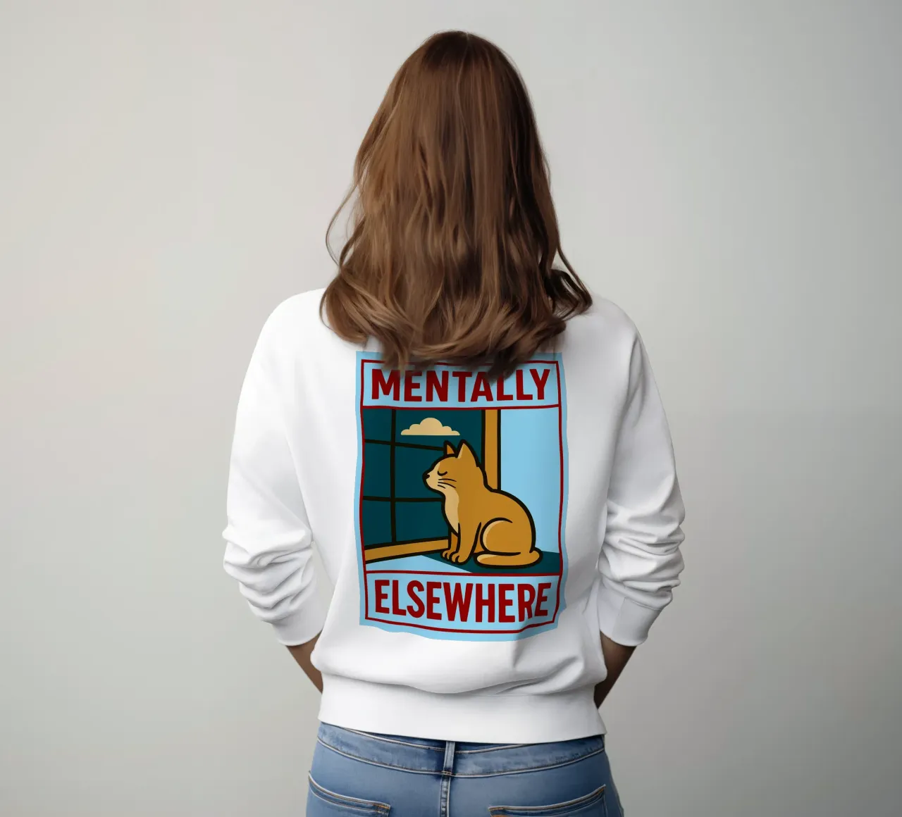 mentalmente en otra parte gato divertido sudadera de Toolee