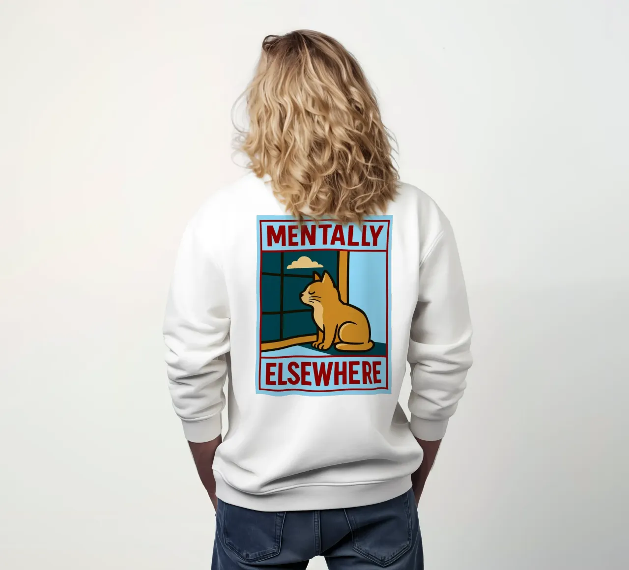 mentalmente en otra parte gato divertido sudadera de Toolee
