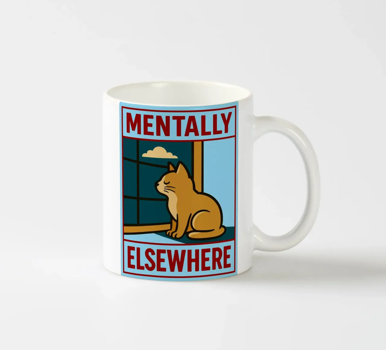 mentalmente altrove gatto divertente tazza in ceramica da Toolee