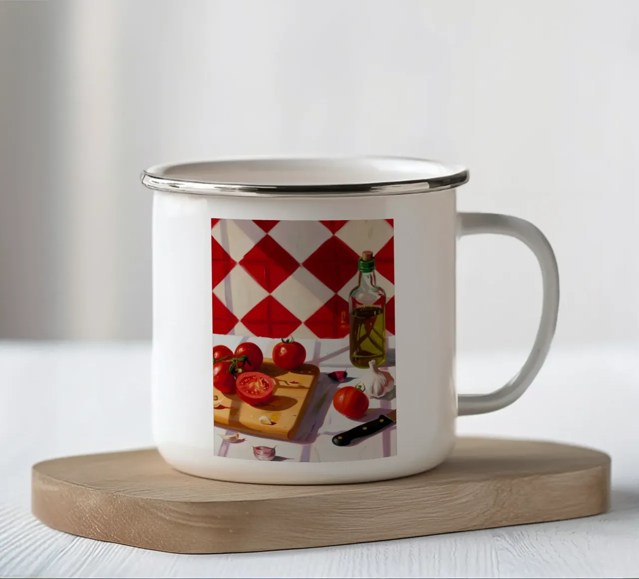 Boho Poster Club 5 Tomatoes tazza in smalto da Boho Print Collection