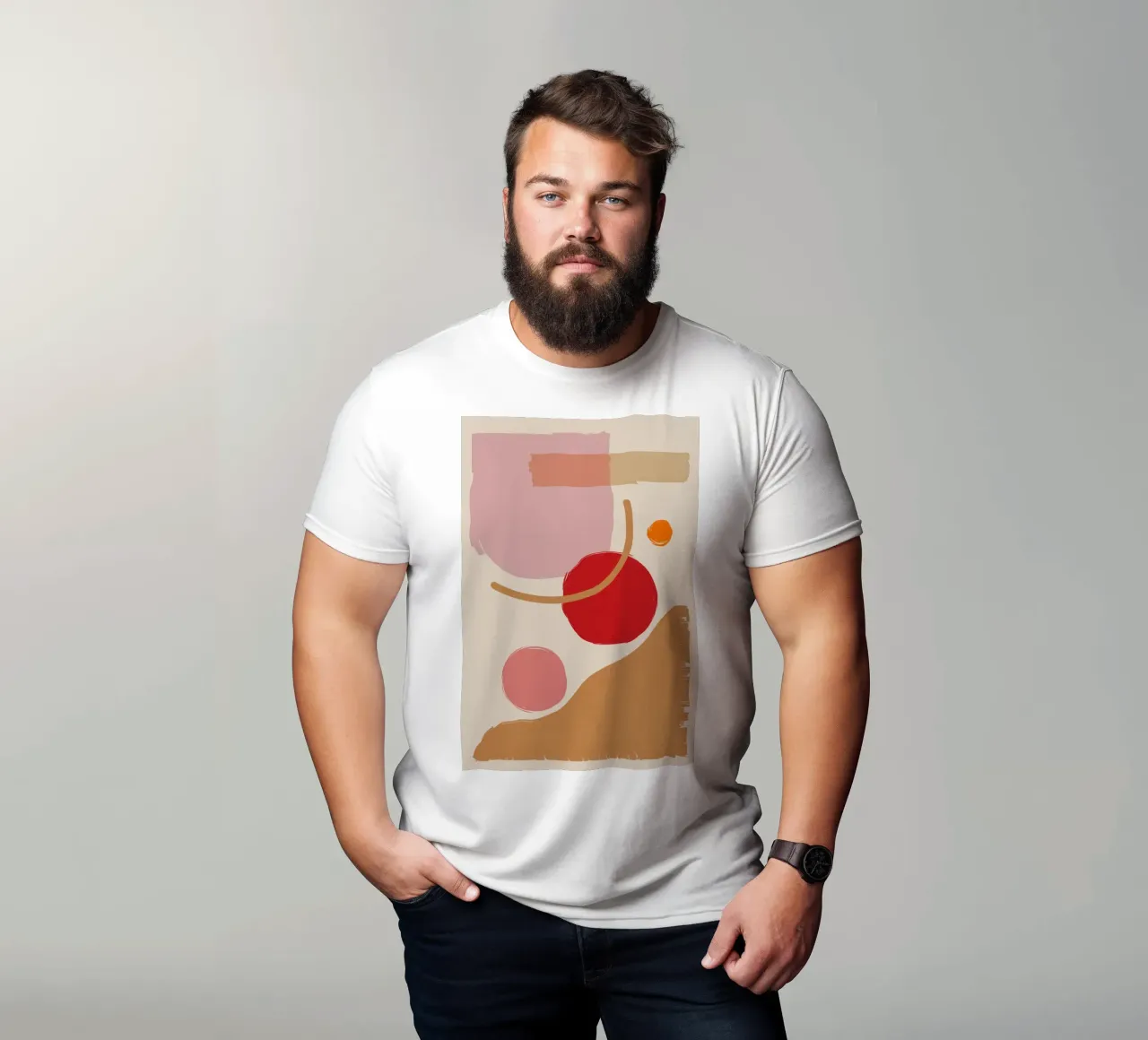Blush Abstract Compositie t-shirt van Sun Riser