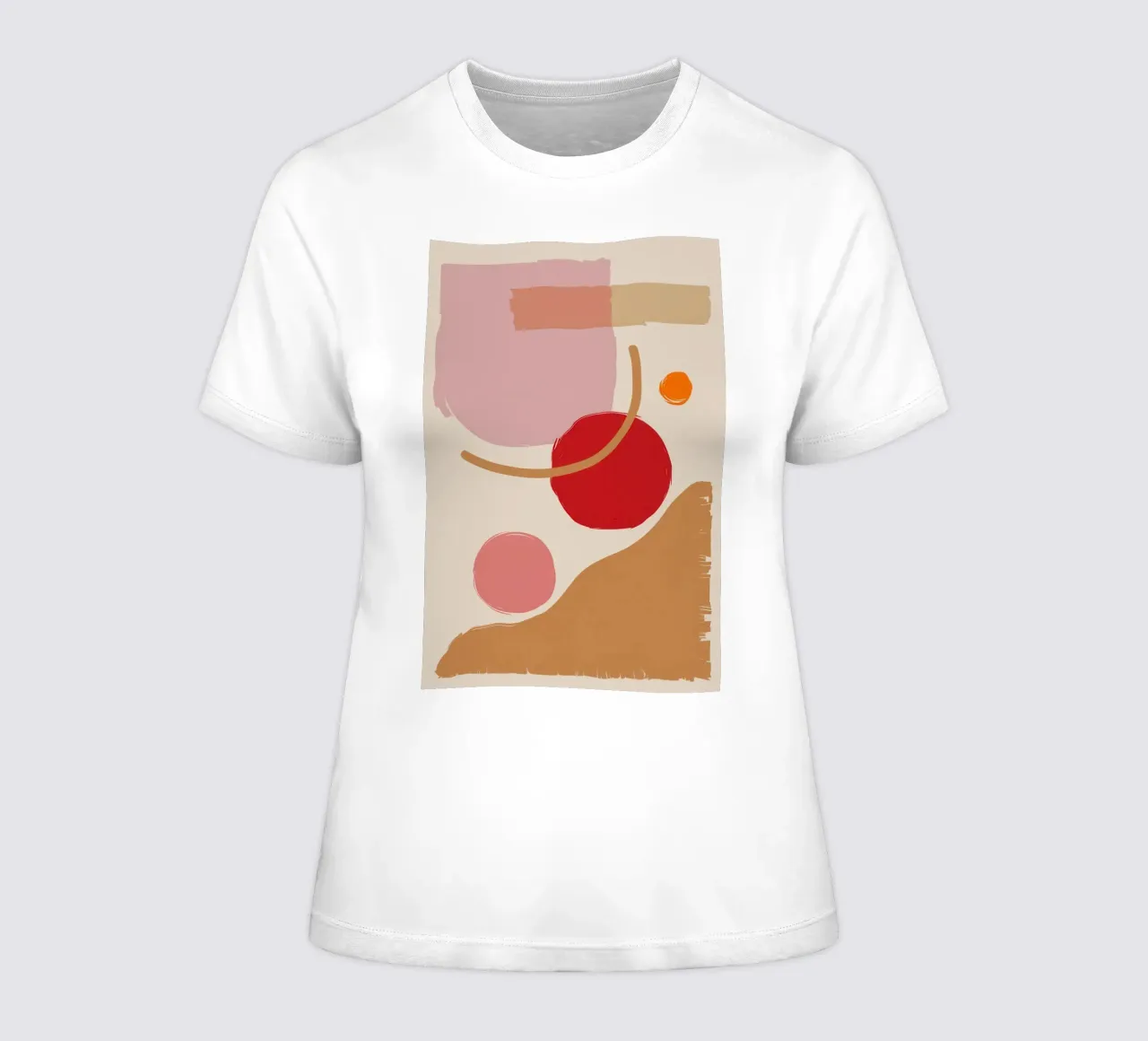 Blush Abstract Compositie dames t-shirt getailleerd van Sun Riser