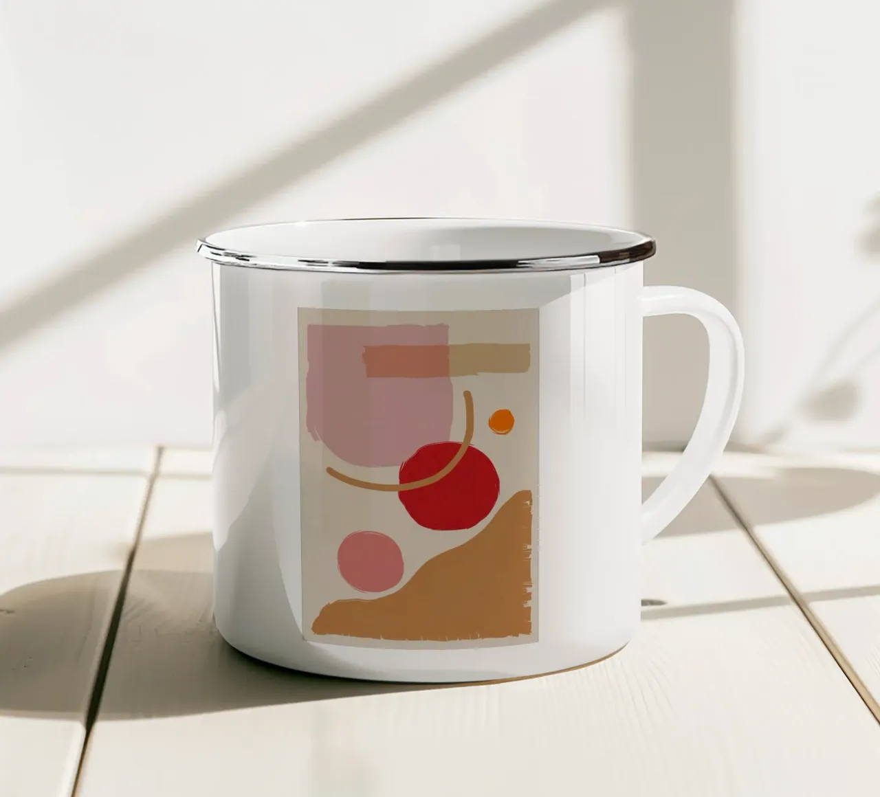 Blush Abstract Composition enamel mug by Sun Riser