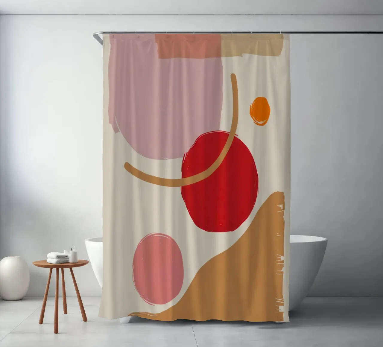 Blush Abstract Compositie douchegordijn van Sun Riser