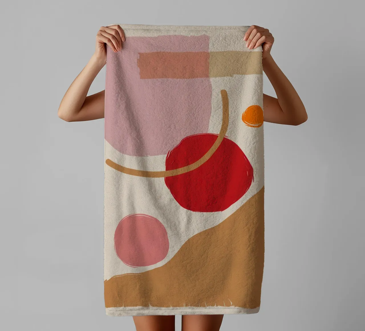 Blush Abstract Compositie badhanddoek van Sun Riser