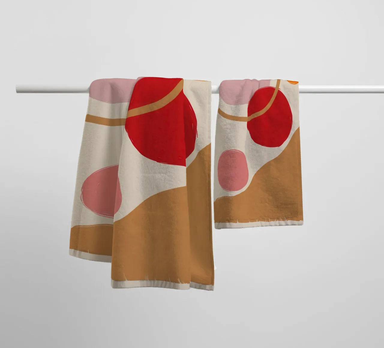 Blush Abstract Compositie badhanddoek van Sun Riser