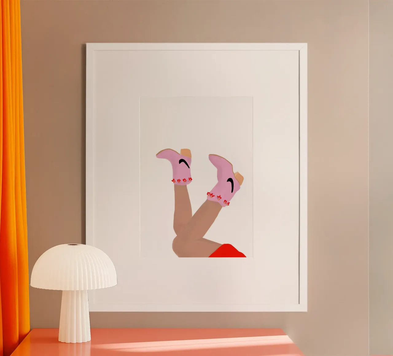 Cowgirl boho poster con telaio in plastica da Hej Ibiza by Ute Arnold
