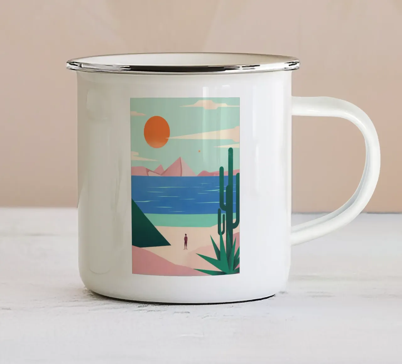Costa del deserto minimalista tazza in smalto da Sun Riser