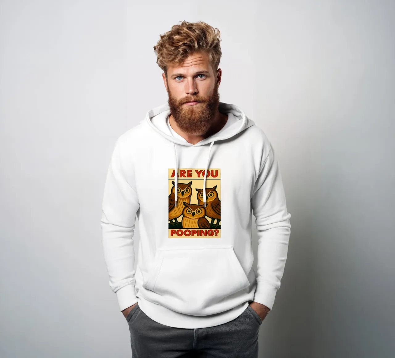stai facendo la cacca gufo divertente felpa con cappuccio da Toolee
