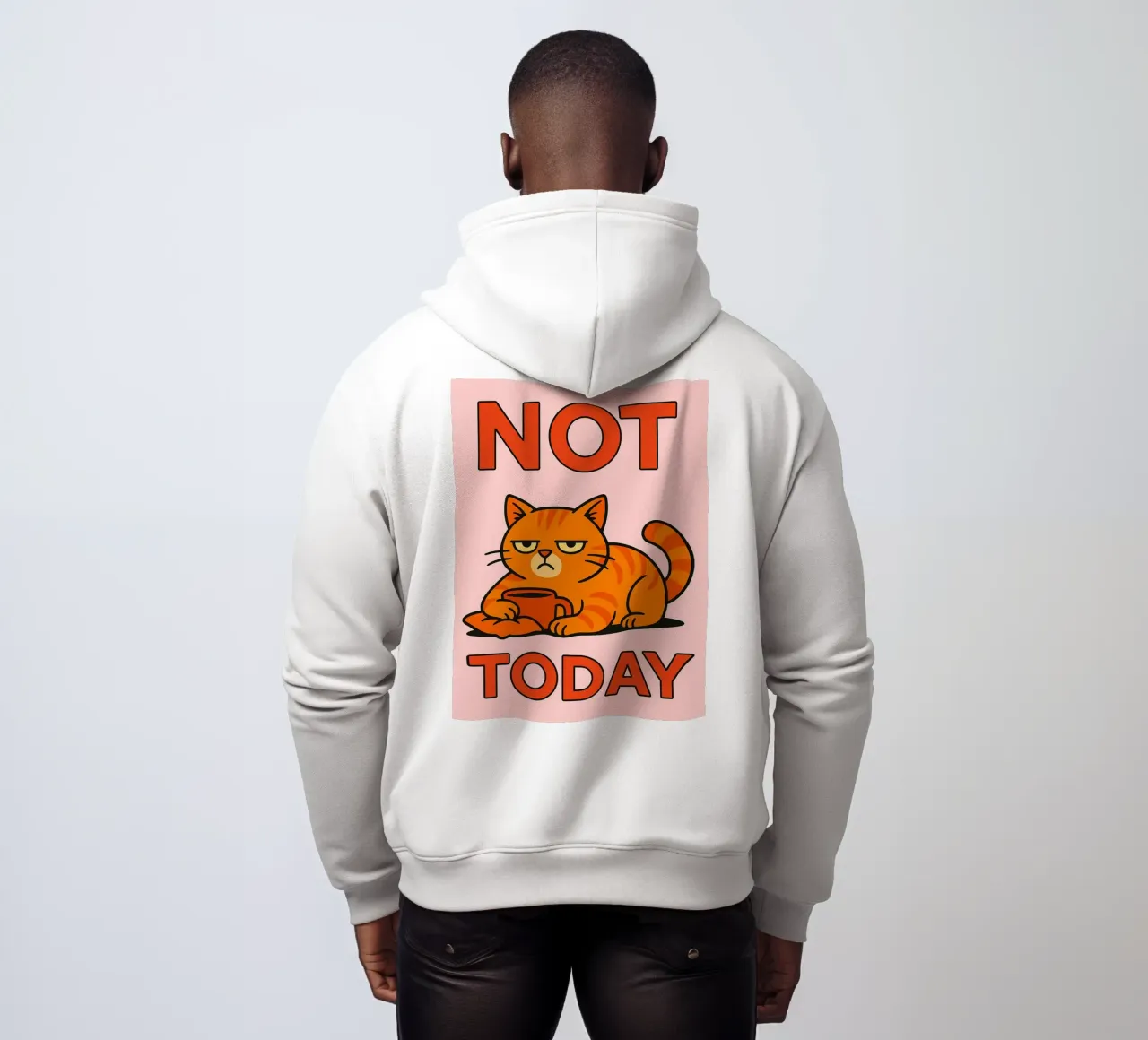 non oggi gatto divertente felpa con cappuccio da Toolee