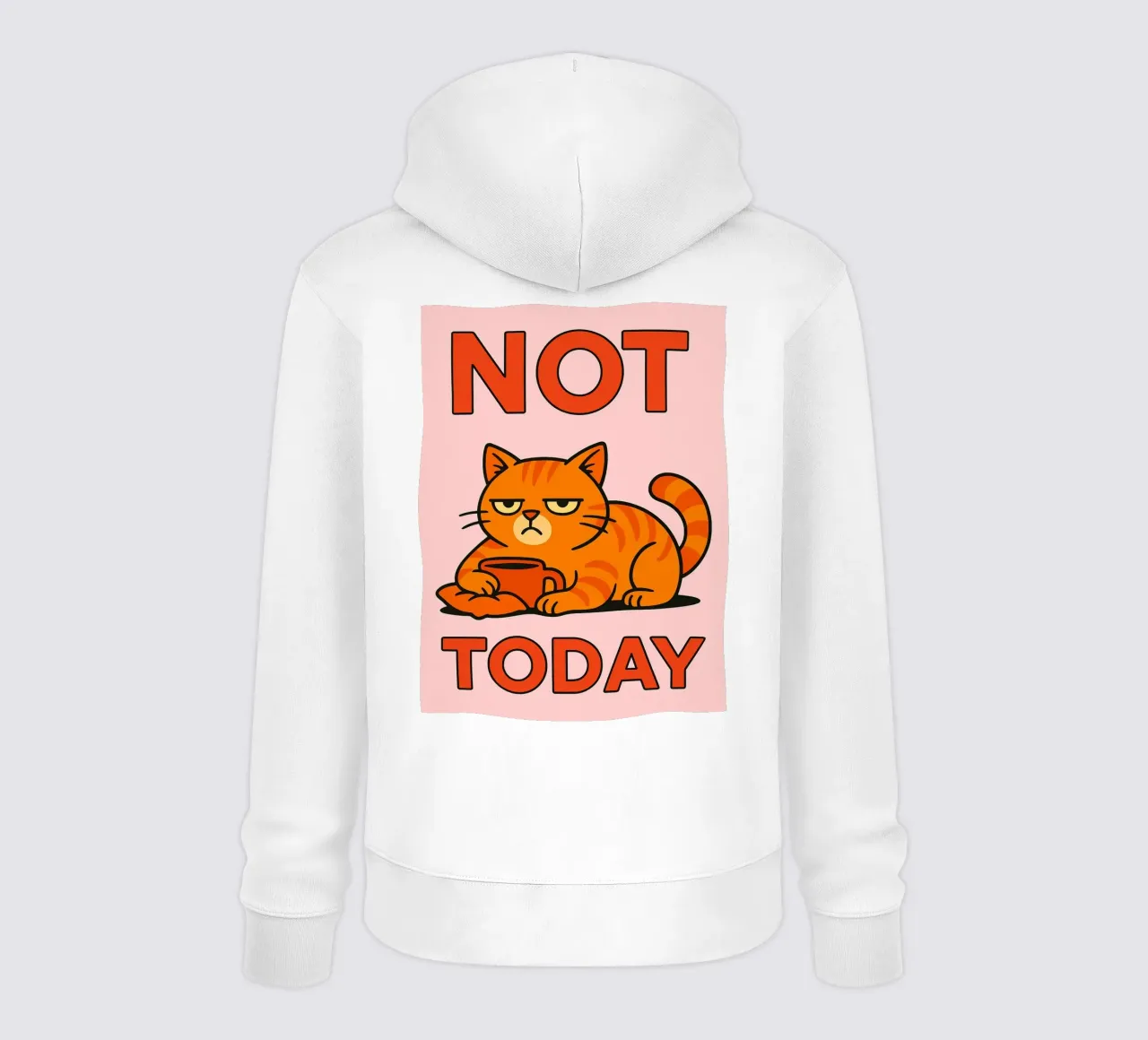 non oggi gatto divertente felpa con cappuccio da Toolee