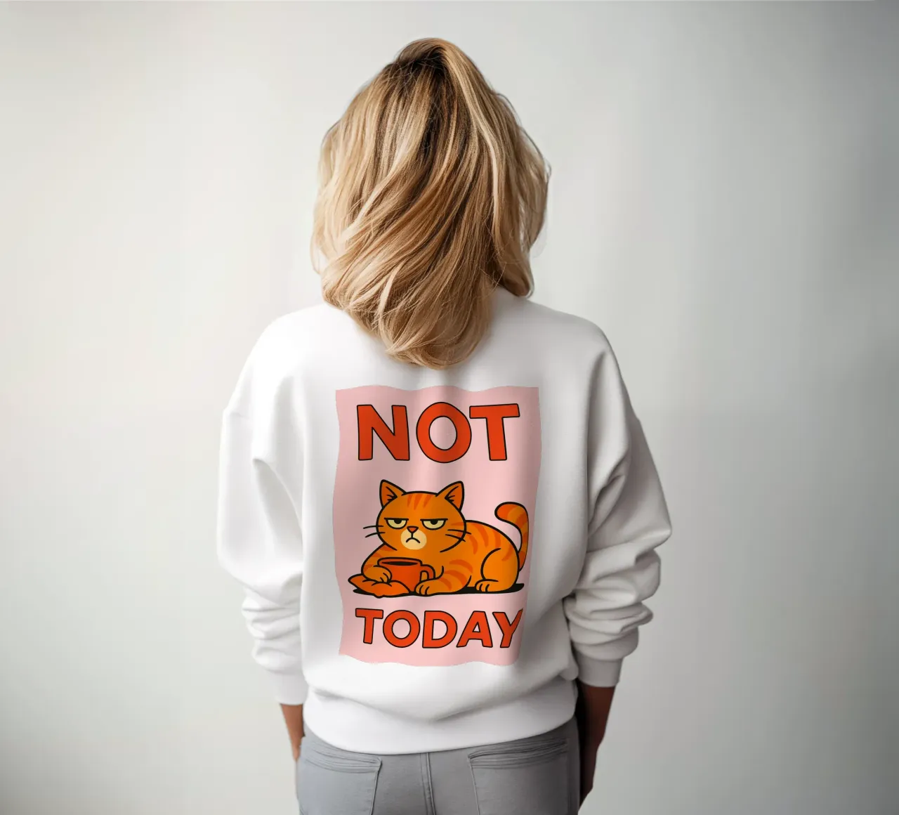 non oggi gatto divertente felpa da Toolee