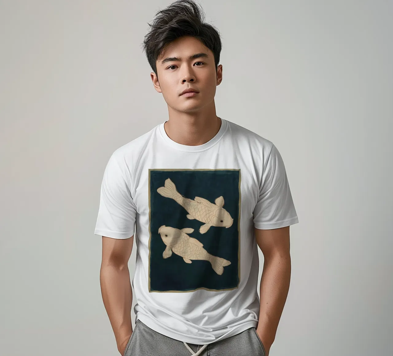 Due pesci Koi t-shirt da M.A.Z.U.N.