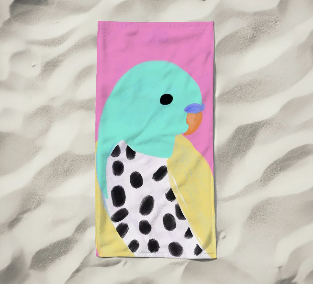 Wellensittich Hansi serviette de plage de Hej Ibiza by Ute Arnold