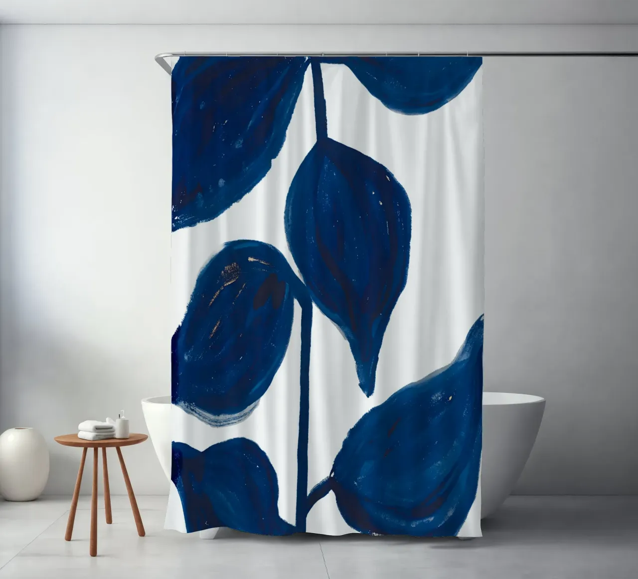 Flusso di foglie indaco tenda da doccia da Studio Sori