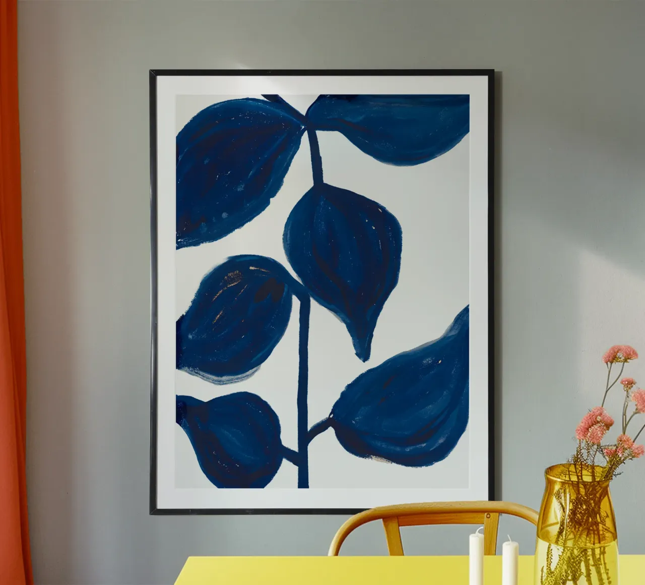 Flusso di foglie indaco poster da Studio Sori