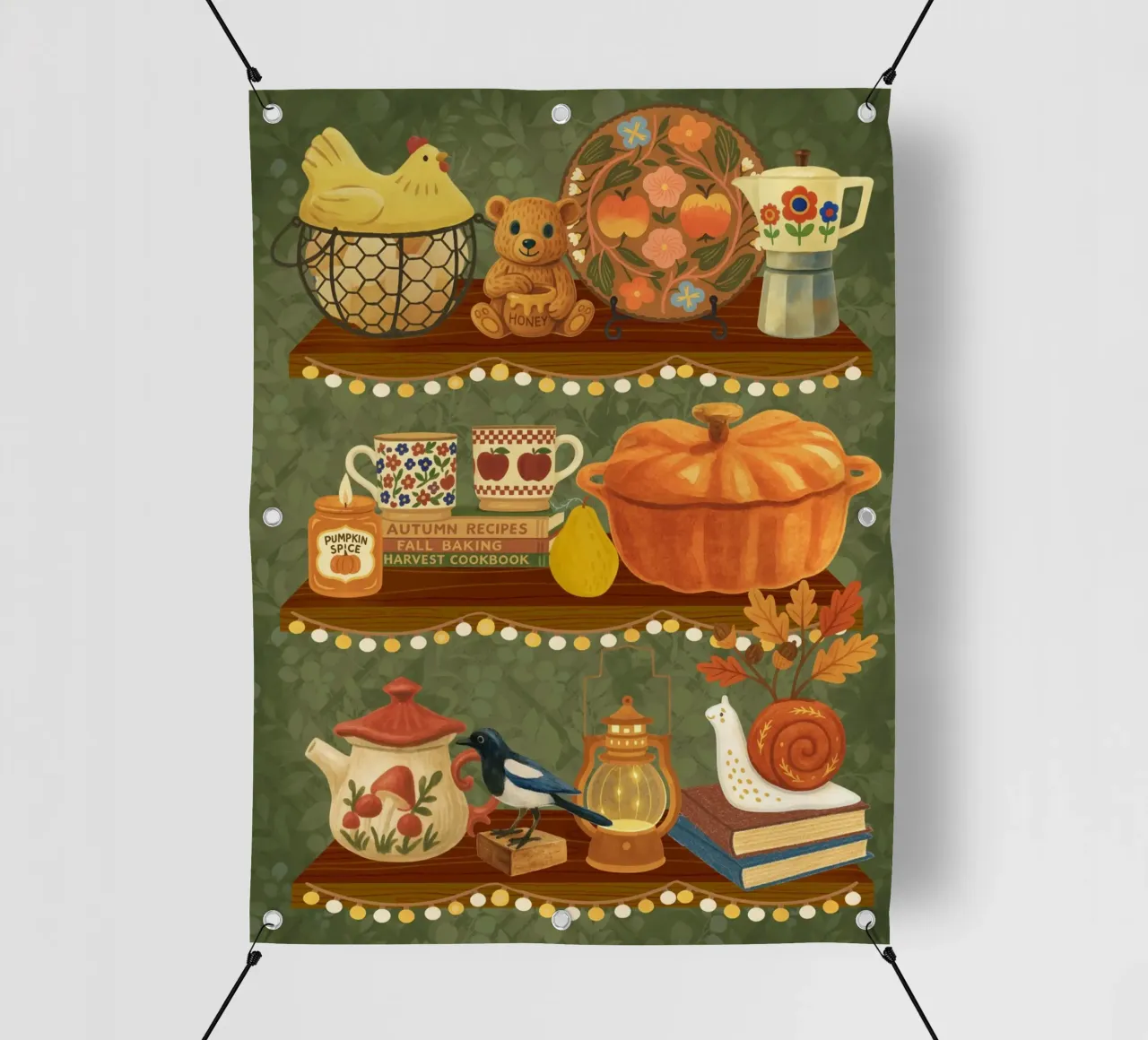 Storia di scaffali d'autunno telo in pvc da Taika Tori Art