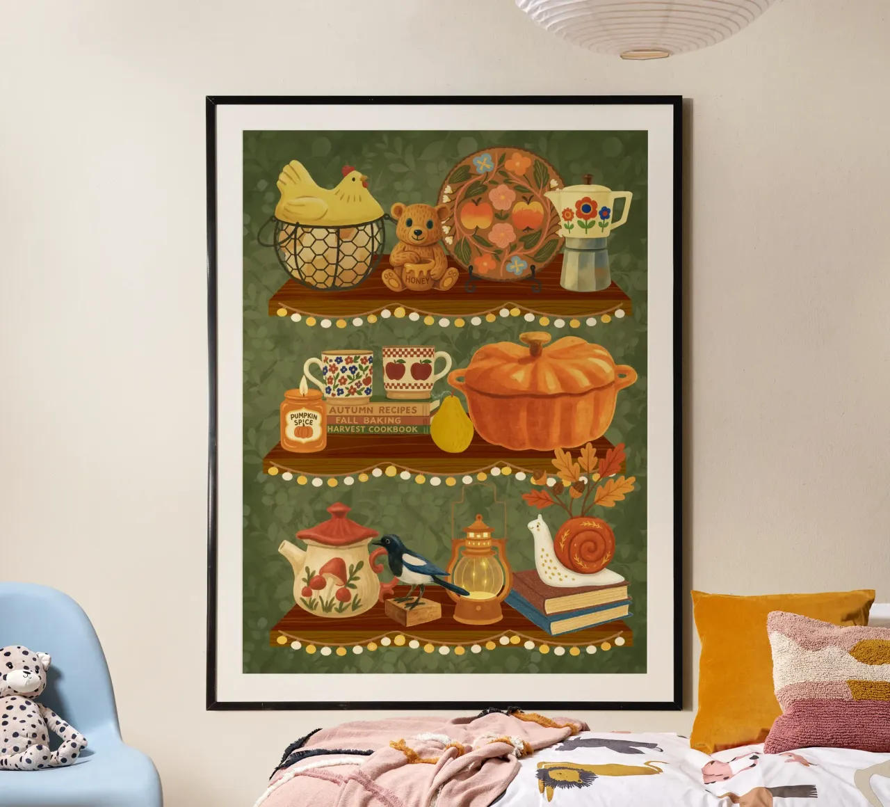 Storia di scaffali d'autunno poster da Taika Tori Art