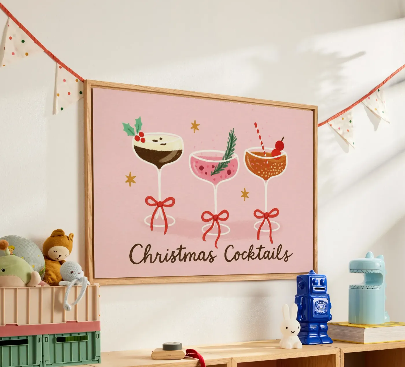 Cheers pinky Christmas acrylic glass by PurePeachChristmas