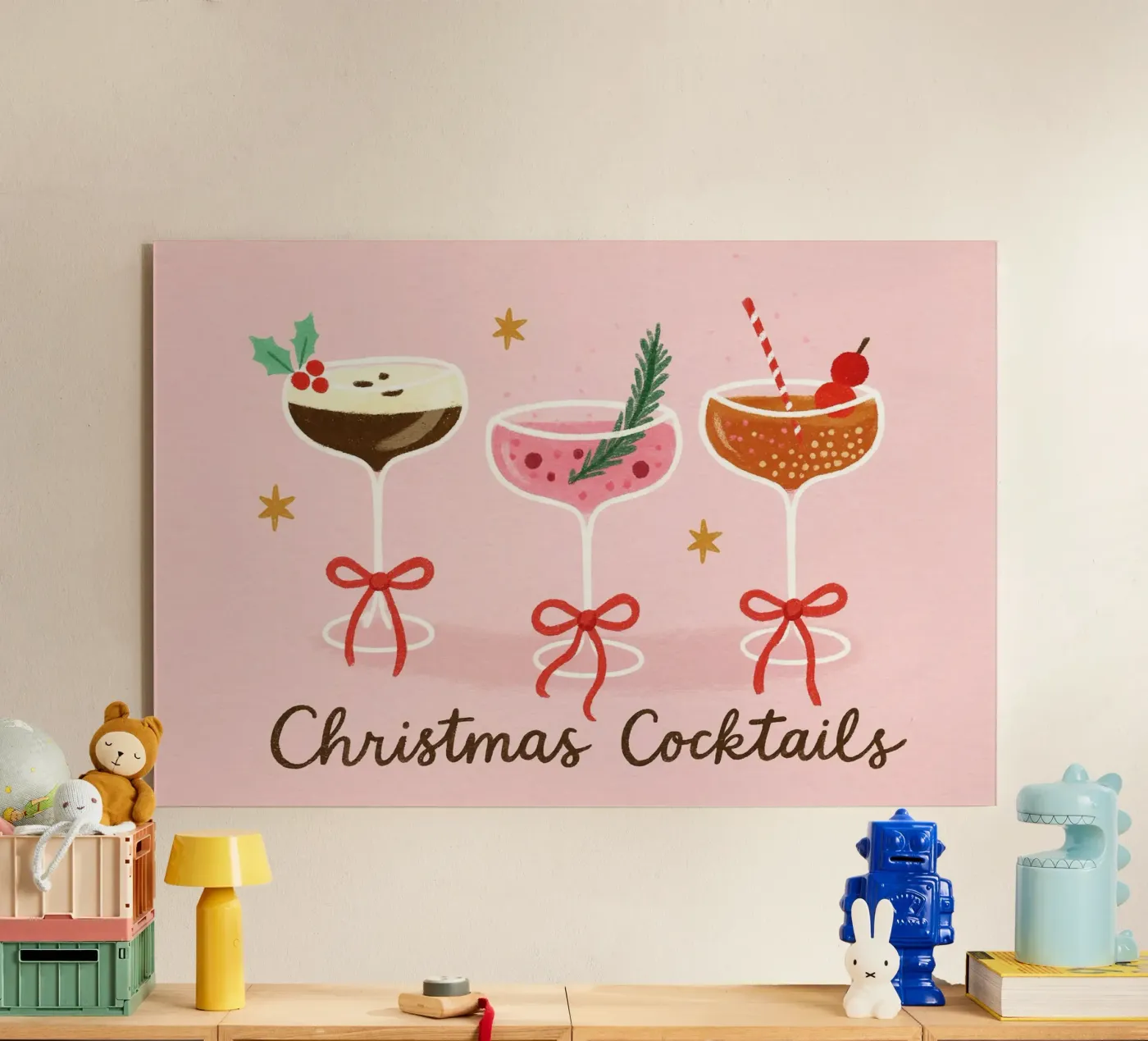 Cheers pinky Christmas acrylic glass by PurePeachChristmas
