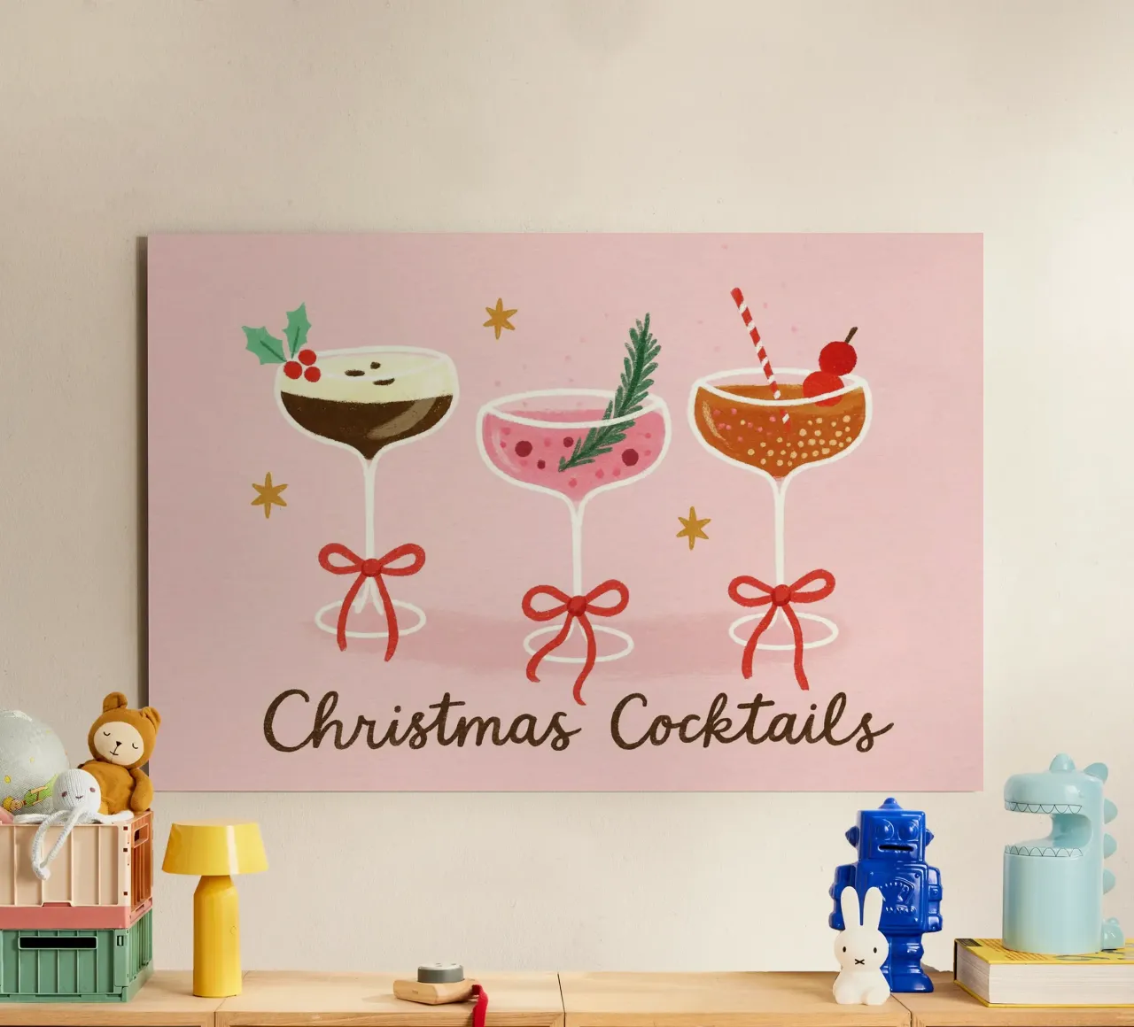 Cheers pinky Christmas alu-dibond by PurePeachChristmas