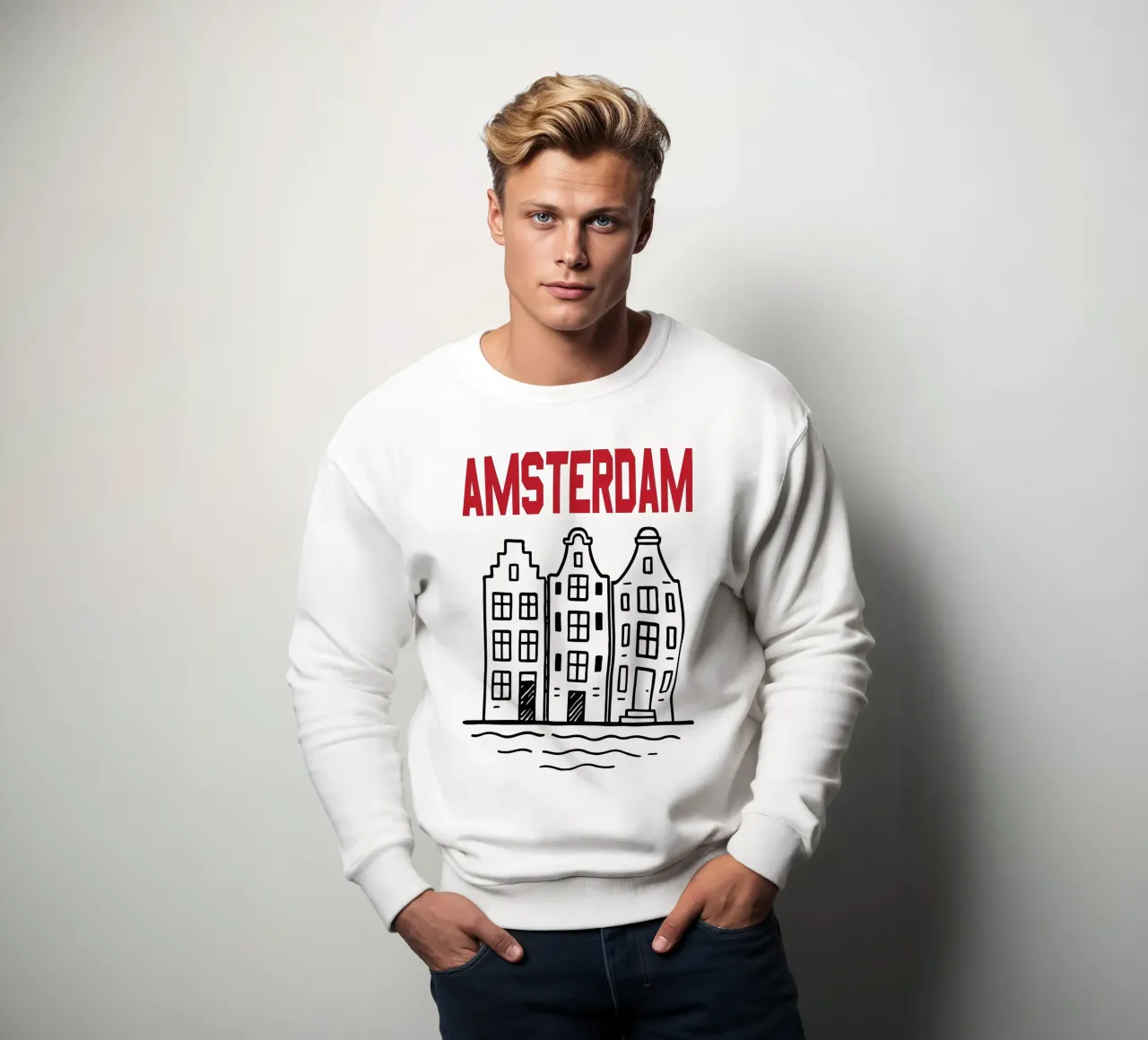 Vettore di viaggio della città di Amasterdam felpa da Margoo