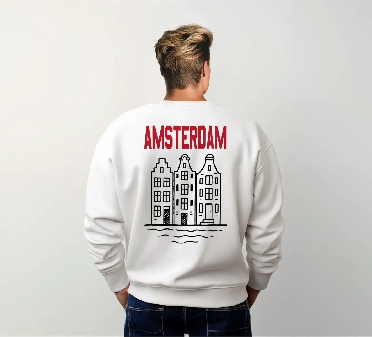 Vettore di viaggio della città di Amasterdam felpa da Margoo