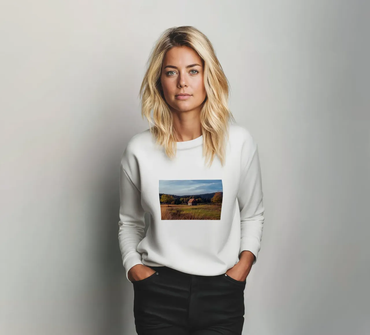 Herbstscheune in der Schweiz Sweatshirt von mbgraphx2