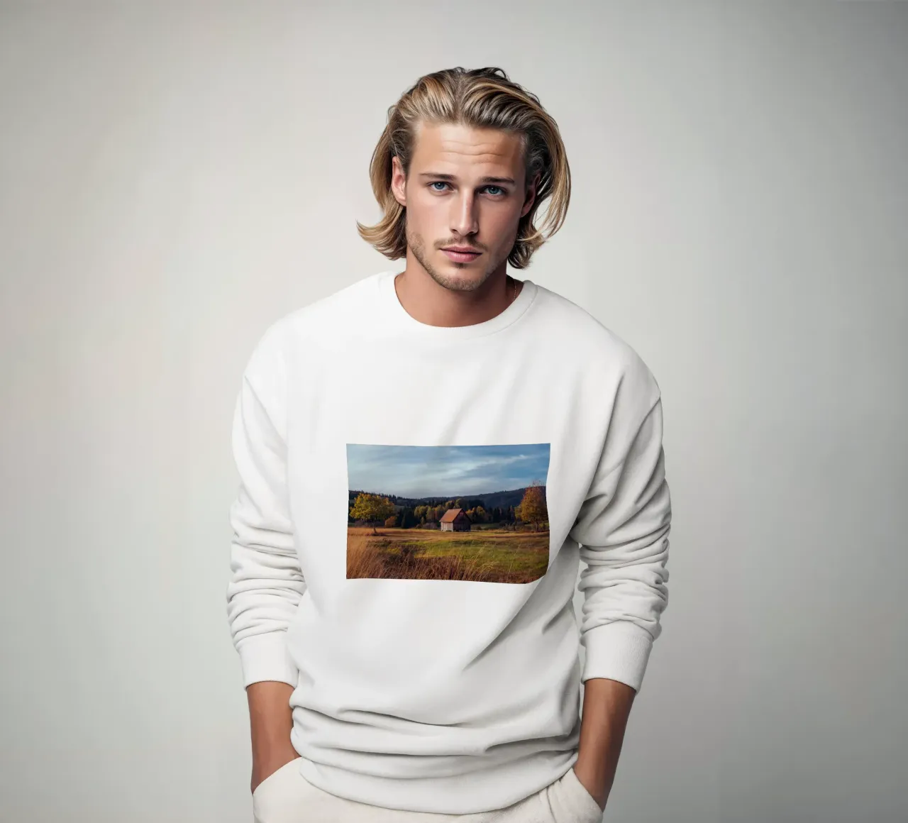 Herbstscheune in der Schweiz Sweatshirt von mbgraphx2